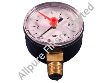 10 Bar Bottom Entry Gauge  from Allpure Filters - European Supplier of Filters & Plumbing Fittings.